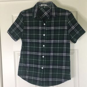 Women's Plaid Short Sleeve Flannel Shirt